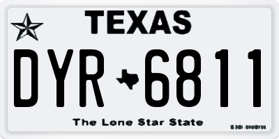 TX license plate DYR6811