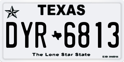 TX license plate DYR6813