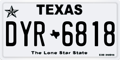 TX license plate DYR6818