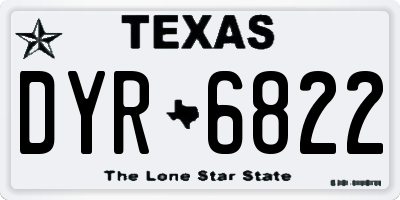 TX license plate DYR6822
