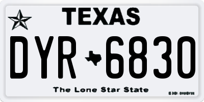 TX license plate DYR6830