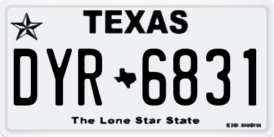 TX license plate DYR6831