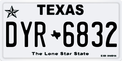 TX license plate DYR6832