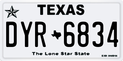 TX license plate DYR6834
