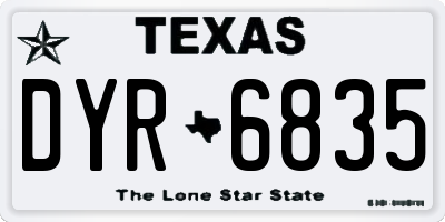 TX license plate DYR6835