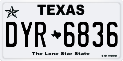 TX license plate DYR6836