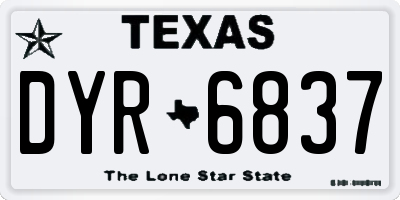 TX license plate DYR6837