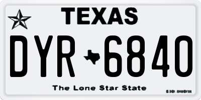 TX license plate DYR6840