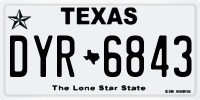 TX license plate DYR6843
