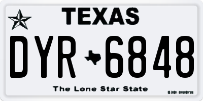 TX license plate DYR6848