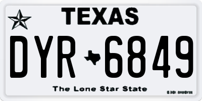 TX license plate DYR6849