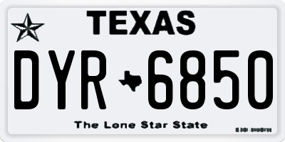 TX license plate DYR6850