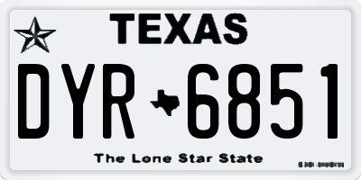 TX license plate DYR6851
