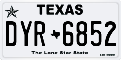 TX license plate DYR6852