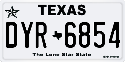TX license plate DYR6854