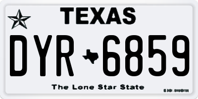 TX license plate DYR6859