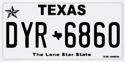 TX license plate DYR6860