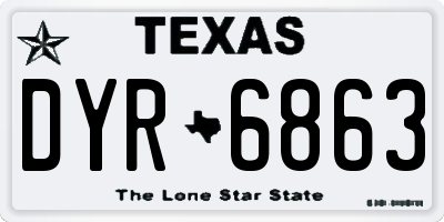 TX license plate DYR6863