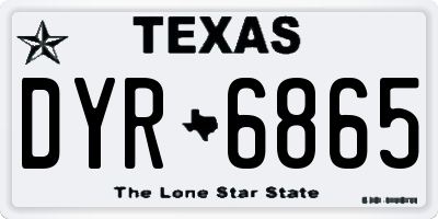 TX license plate DYR6865