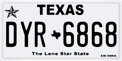 TX license plate DYR6868