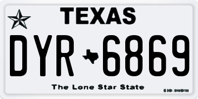TX license plate DYR6869