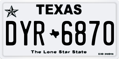 TX license plate DYR6870