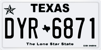 TX license plate DYR6871