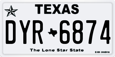 TX license plate DYR6874