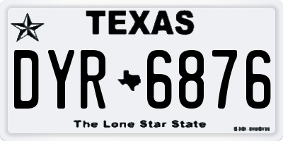TX license plate DYR6876