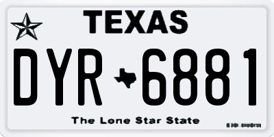 TX license plate DYR6881