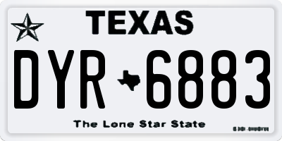 TX license plate DYR6883
