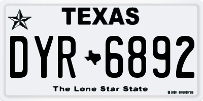 TX license plate DYR6892
