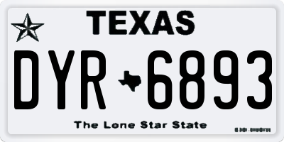TX license plate DYR6893