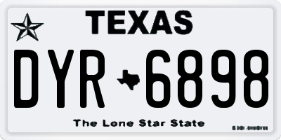 TX license plate DYR6898