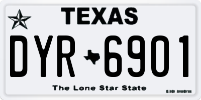 TX license plate DYR6901