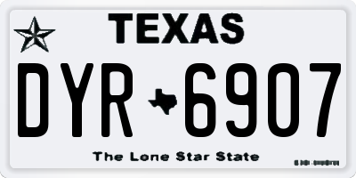 TX license plate DYR6907