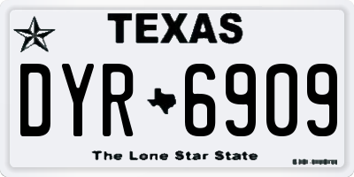 TX license plate DYR6909