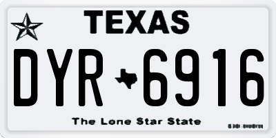 TX license plate DYR6916