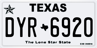 TX license plate DYR6920