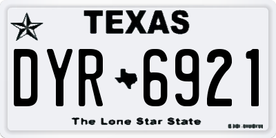TX license plate DYR6921