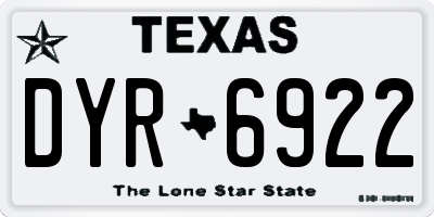 TX license plate DYR6922