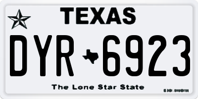 TX license plate DYR6923