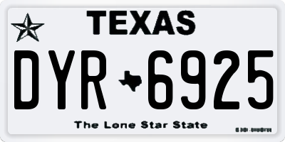 TX license plate DYR6925