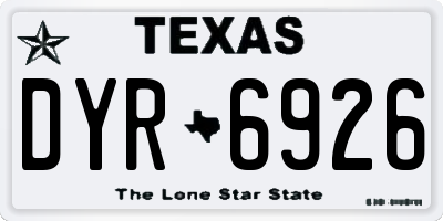 TX license plate DYR6926