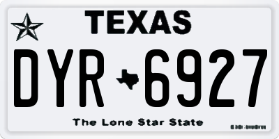 TX license plate DYR6927