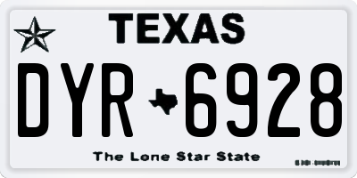 TX license plate DYR6928