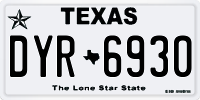 TX license plate DYR6930