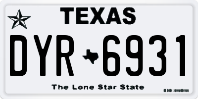 TX license plate DYR6931