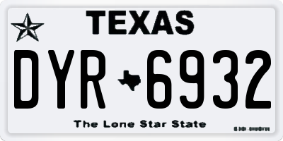 TX license plate DYR6932