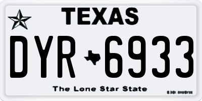 TX license plate DYR6933